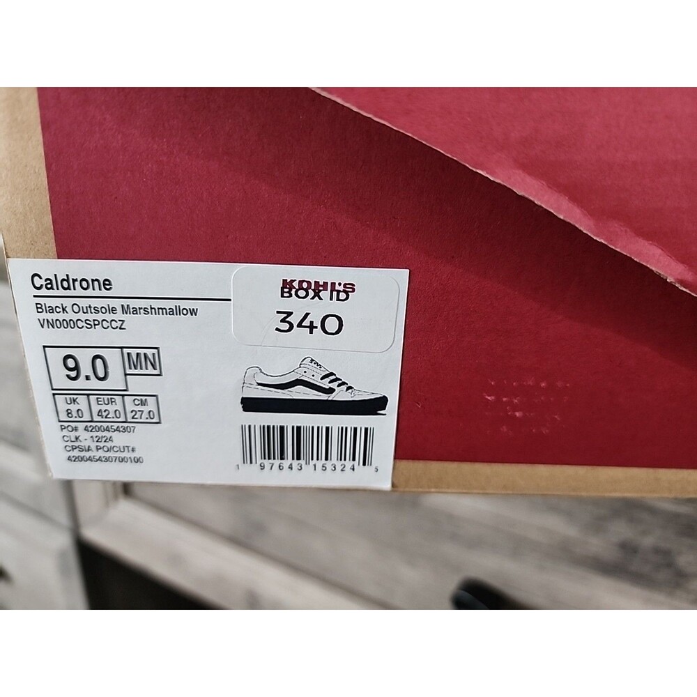 NEW Vans Caldrone Black Outsole Marshmallow White Suede Men's Sneakers Size 9 - Picture 8 of 8